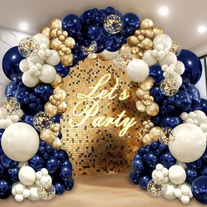 Navy Blue Gold Balloon Garland Kit for Graduation Birthday Wedding Party Decor - Picture 1 of 12