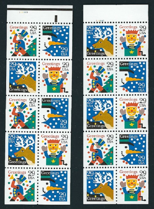 Scott #2795/8...29 Cent...Greetings...Happy Holidays...Bklt Pane of  10 - Image 1 of 1