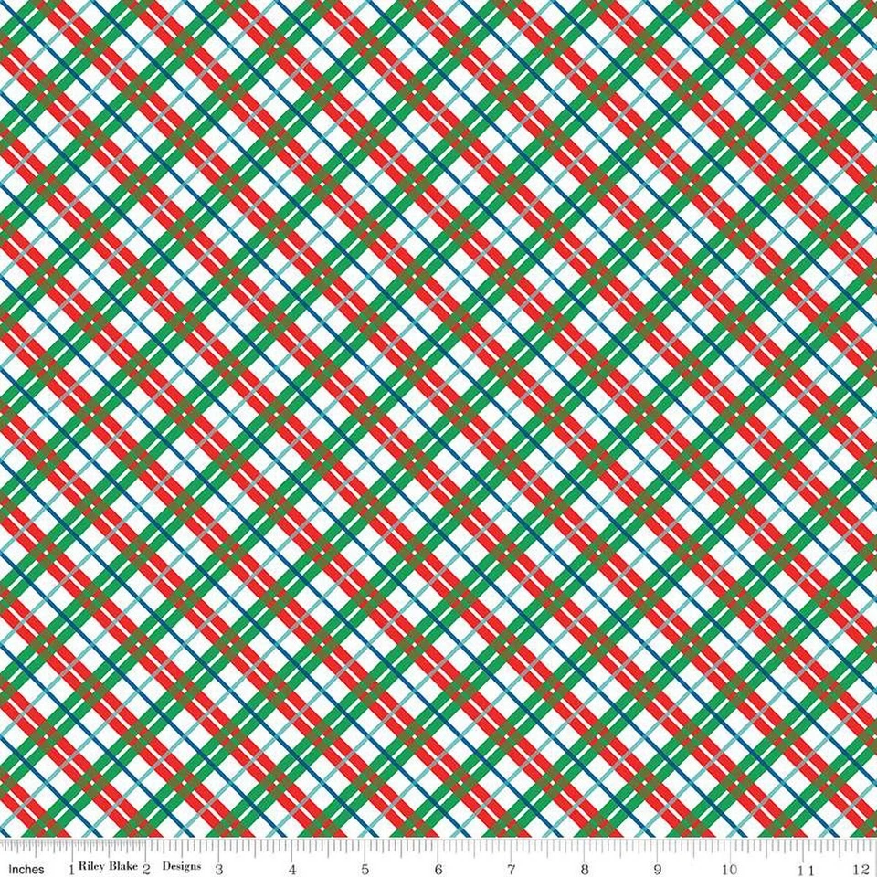 Edredón de algodón Fat Quarter Liberty Telas Deck The Halls In Check B Christmas Foto 1 de 1