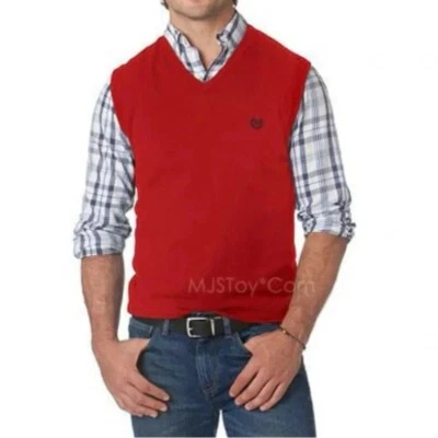 Chaps Ralph Lauren mens classic fit V-Neck Sweater Vest Size 2XB Red Preppy - Image 1 of 4