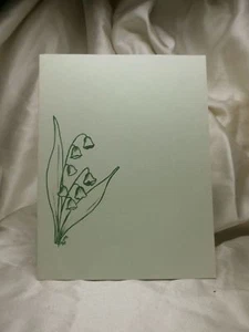 HOLIDAY Seasonal CARD Floral Green BLANK Flowers GIFT Greeting Post Vintage - Picture 1 of 3