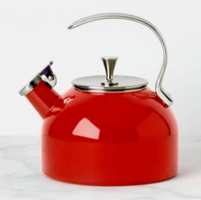 Kate Spade New York Make It Pop Metal Kettle, Red * NEW * - Image 1 of 4