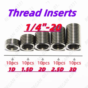 50pcs 1/4"-20 304 Stainless Helicoil Thread Inserts Assortments British System - Picture 1 of 2