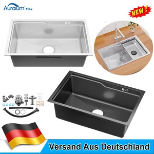 Fregadero de cocina 68x43 cm Fregadero empotrado Fregadero Sifon Fregadero con cesta de escurridor Acero inoxidable - Imagen 1 de 24