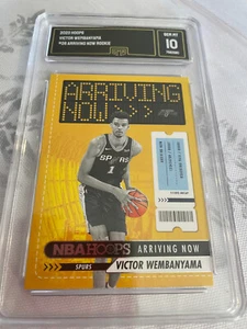 VICTOR WEMBANYAMA SPURS 2023 HOOPS ARRIVING NOW ROOKIE RC # 26 GRADED 10 L@@@K - Picture 1 of 2