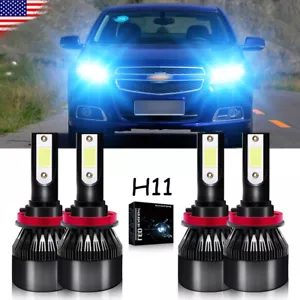 For 2008-2012 Malibu LTZ Blue H11 H9 LED Headlight Hi/Low Beam Bulbs CL - Picture 1 of 12