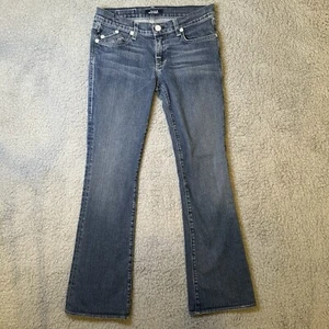 Rock & Republic Dark Blue Wash White Stitch Boot Cut Stretch Womens Jean Size 27 - Picture 1 of 11