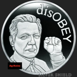 1oz 2024 disOBEY Assange Proof With COA + Box Silver Shield Julian Assange 999 - Bild 1 von 24