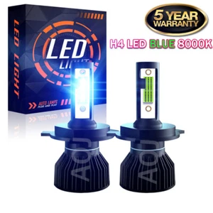 9003 H4 8K LED Headlight Bulbs Kit 10000W 1000000LM Hi/Lo Beam Super Bright blue - Picture 1 of 12