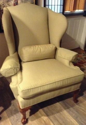 Ethan Allen Wing Back Chairs Pair Cover