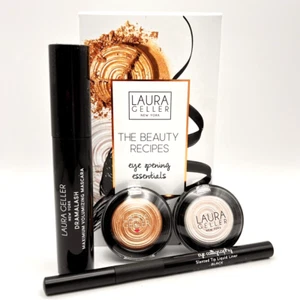 Laura Geller DramaLASH Mascara, Eyeliner, Eyeshadow/Illuminator 4-PIECE SET! - Picture 1 of 17