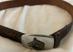 Genuine Snake Belt with Horse Buckle | Seminole Trading Post Inc | Size 32  - Picture 1 of 10
