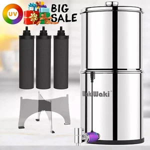 Gravity-Fed Stainless Steel Countertop Water Filter System 2.25G with 3 Elements - Picture 1 of 15
