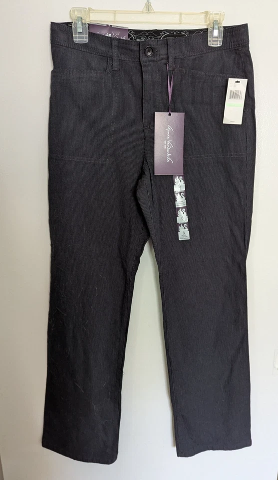 NWT Gloria Vanderbilt Comfort Fit Charcoal Gray Trouser Size 8 Soft Corduroy - Image 1 of 4