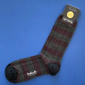 NWT Pantherella Highgrove Jacquard Check Dark Grey Merino Royale Wool Socks - M - Picture 1 of 1