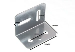 38mm Square Stretcher Plate Angle Bracket 2 Holes 2 S/ Pack Ofs Pack Of 4 - Picture 1 of 1