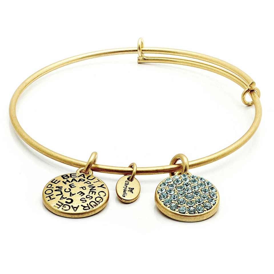 Brazalete Chrysalis Aqua Marine Swarovski tono dorado brazalete expandible CRBT0103GP Foto 1 de 1