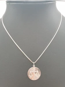 Collana In Argento 925 Con Ciondolo A Bilancia In Argento 835 / 42,0cm / 5,4g - Picture 1 of 3