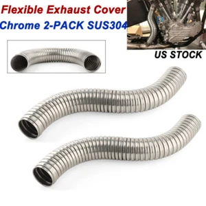 2X Flexible Exhaust Cover for Harley Knucklehead Panhead FL 1941-69 EL 36 - Picture 1 of 10