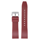DASSARI FKM Rubber Quick Release Watch Band Strap with Brushed Silver Buckle