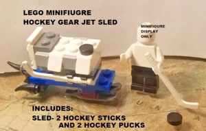 LEGO Minifigure Winter Snow Jet Sled Hockey Gear Cart with Sticks and Pucks - Picture 1 of 1