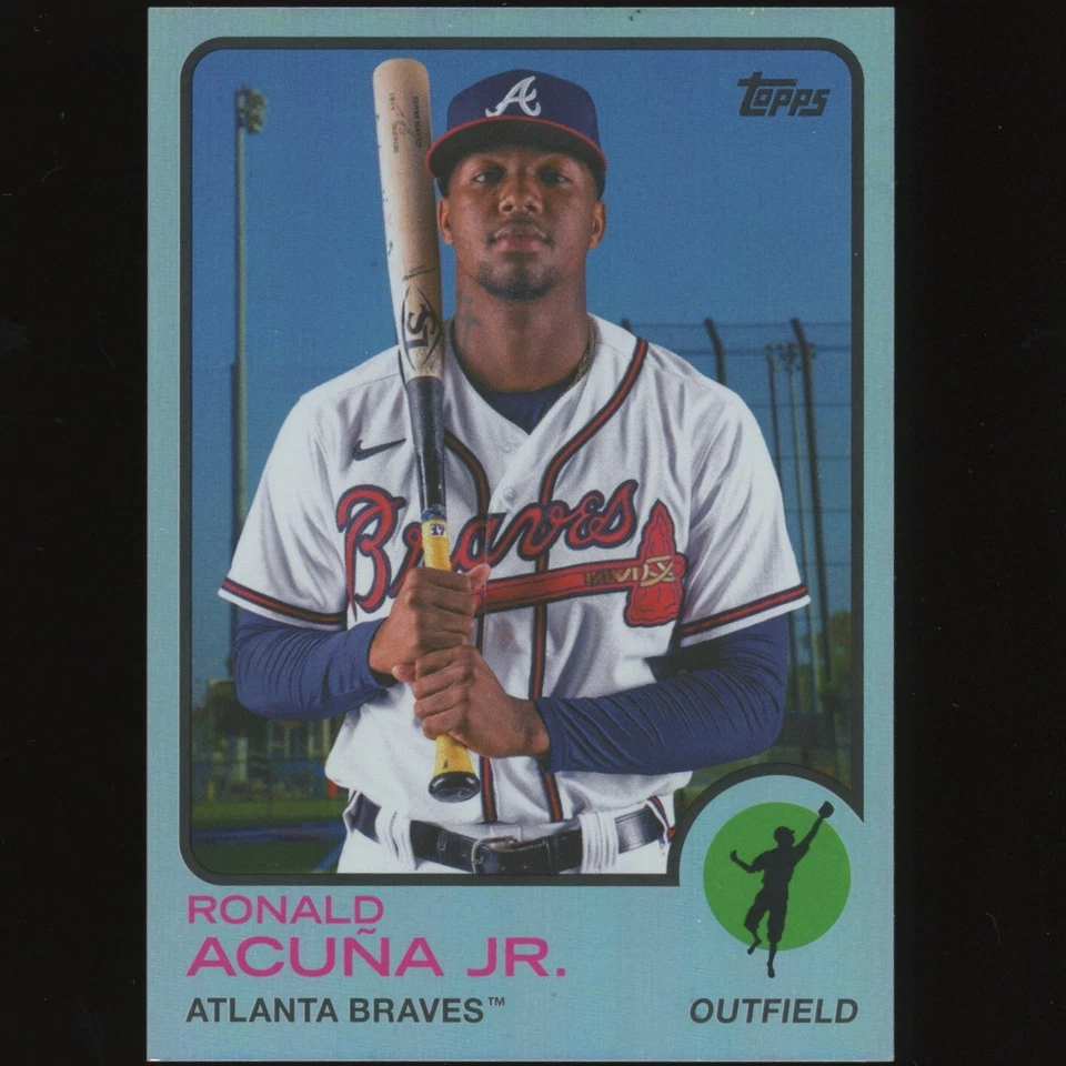 2021 Topps Archives #111 Ronald Acuna Jr. Rainbow Foil Parallel SP #/150 Braves - Image 1 of 2