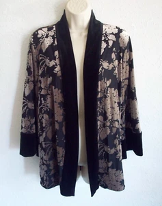 Chico's Travelers Reversible Velvet Jacket Antique Taupe Open (00 –0-2/XS) NWT - Picture 1 of 8