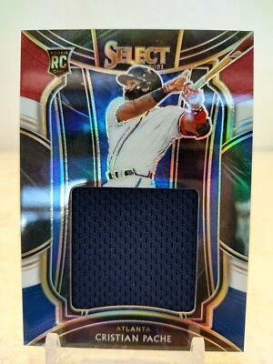 CRISTIAN PACHE #/99 JUMBO JERSEY 2021 Panini Select TRI-COLOR PRIZM RC BRAVES - Image 1 of 2