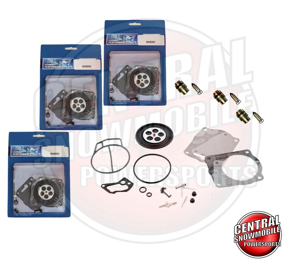 3x Kit de Reparo Triplo Carb YAMAHA GP GPR XL XLT 1200 com Agulhas 98-05 PWC - Imagem 1 de 1