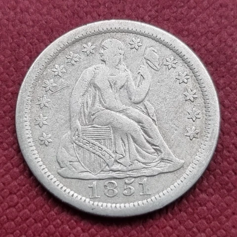 1851 O Seated Liberty Dime 10c Better Grade XF #47559 Cover
