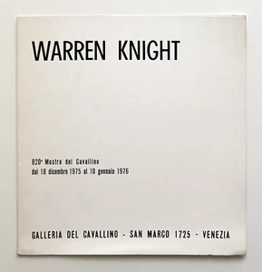 Warren Knight Gall. del Cavallino Venezia 1975 Invito/Ephemera - Imagen 1 de 2