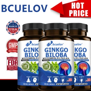 Ginkgo Biloba +Vitamin B6,B12 - Supports memory and learning abilities 3bottles - Picture 1 of 9