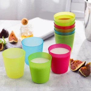 Small Drinking Plastic Cups Tumbler Reusable Unbreakable Stackable 32 Pack 8Oz - Picture 1 of 12