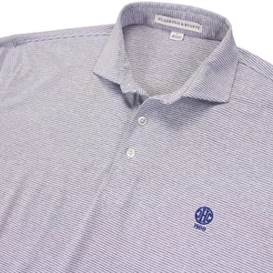 Holderness & Bourne Herren L grau weiß gestreift Tailored Fit Golf Polo Stretch - Bild 1 von 11