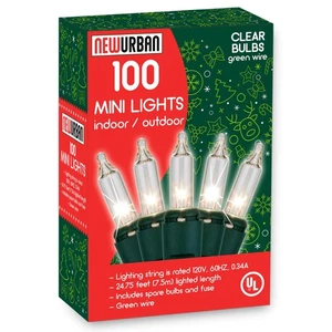 100 Weihnachts-Mini-Lichter - 24,8 Fuß / 7,5 m - 120 V - warmweiße Glühbirnen 2800 K - ... - Bild 1 von 9