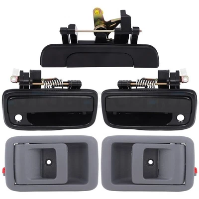 For 1995-2004 Toyota Tacoma 4x Black Outer & Gray Inner Door Handle + Tailgate Foto 1 de 4