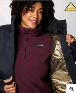 Womens Columbia Joy Peak 2 Hooded Jacket Omni-Heat Gold Infinity SZ 3XL Black - Picture 1 of 11