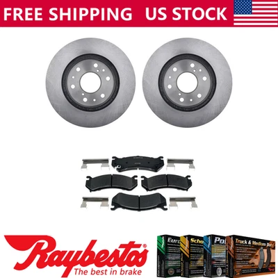 Front Brake Rotors + Ceramic Brake Pads & Hardware For 2005 GMC Sierra 1500 - Image 1 of 4
