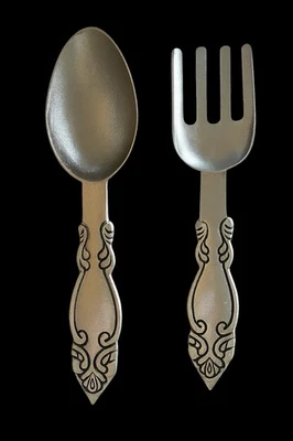 Juego de decoración de pared de cuchara y tenedor Foto 1 de 3