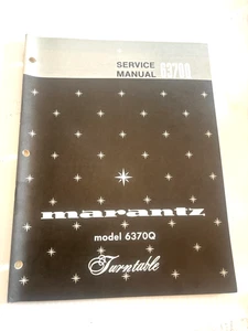 Marantz 6370Q Turntable Service Manual - Original - ORIGINAL - Picture 1 of 7