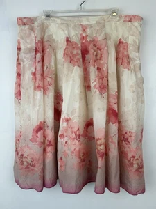 Coldwater Creek Skirt Womens 1X Floral 16 Pink Feminine Flowy Boho Prairie - Picture 1 of 10