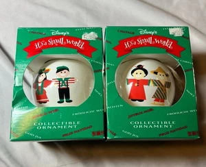 Disney It's a Small World 1995 Collectible Ornament Lot 2 Japan France Vintage - Picture 1 of 9