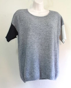 Kätzchen weicher Herbst Kaschmir Pullover Damen M Pulli grau schwarz SS repariert - Bild 1 von 8