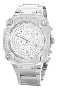 Aqua Master Men's Stainless Steel Silver Diamond Dial Watch W#142 - Picture 1 of 3