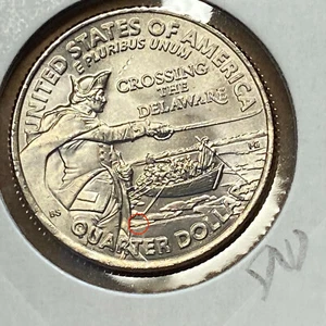 2021 25 ¢ Washington Crosses the Delaware Error con dos troqueles cabello y hielo D10 - Imagen 1 de 2