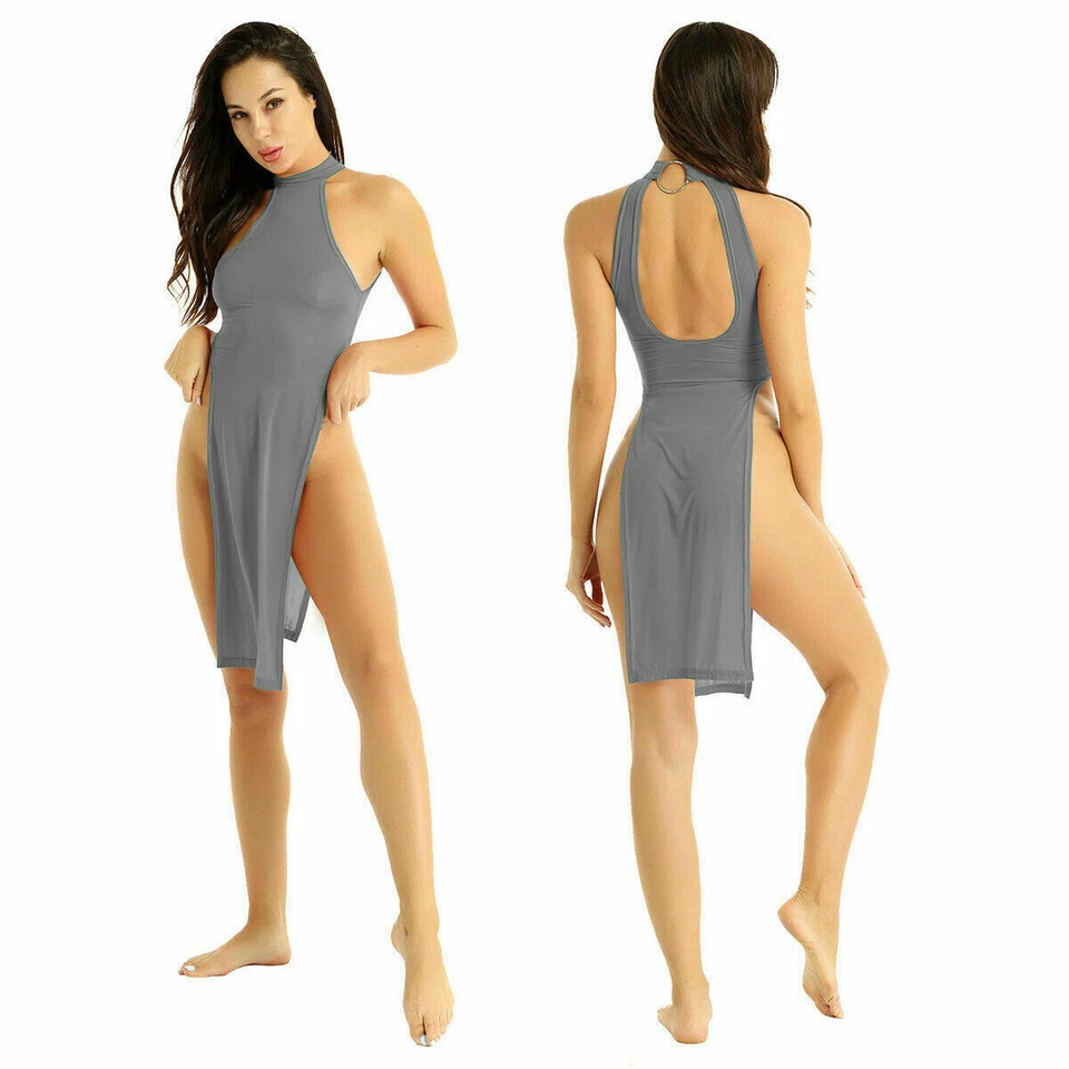 Sexy High Split Nightdress Lingerie Underwear Women Maxi Dress Outfit One piece - Image 1 of 4