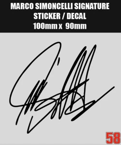 Marco Simoncelli #58 Signature Sticker / Decal - 100mm x 90mm - Picture 1 of 1