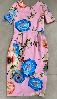 ASOS Design Womens Pink Midi Dress in Floral Print Size 10 Preowned - image 1 of 4