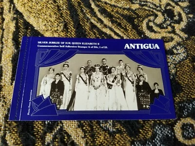 Antigua - Folleto de estampillas del Jubileo de Plata de la Reina Isabel - Tarifa T33 incluida Foto 1 de 2