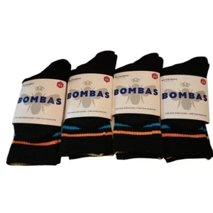 Bombas Socks 4 Pairs Black Striped Ankle Extra Small XS Youth 11.5-4 - Picture 1 of 2